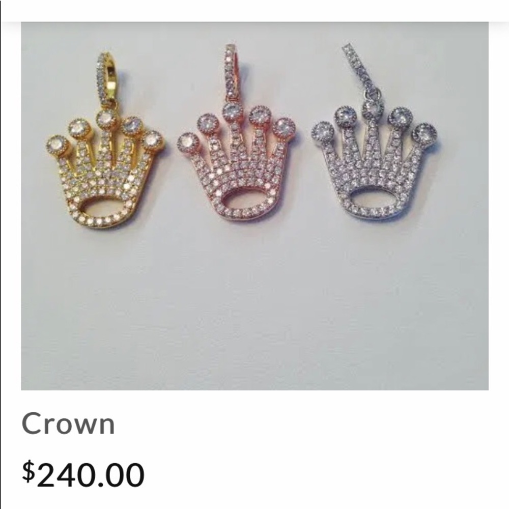 Sterling Silver Crown Pendant w/ necklace
